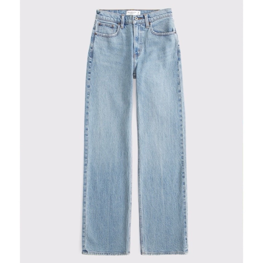 Abercrombie & Fitch High-Rise Wide-Leg Jeans - Light Blue
